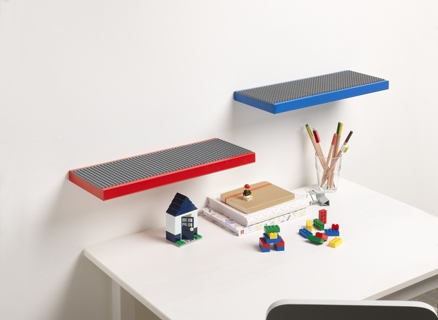 LEGO Polička na vystavenie stavebníc - modrá