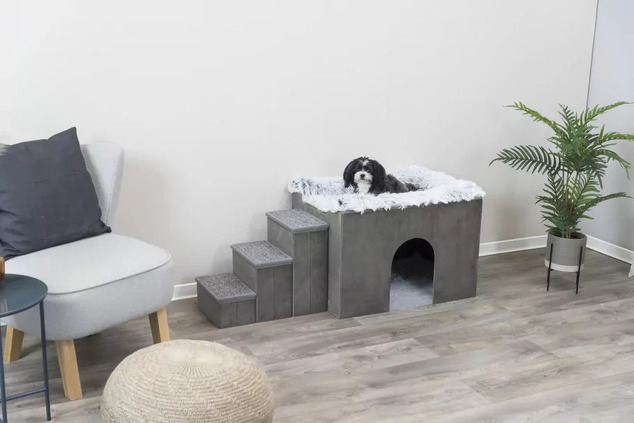 Caseta interior Trixie Harvey con escalones gris 119×47×50cm