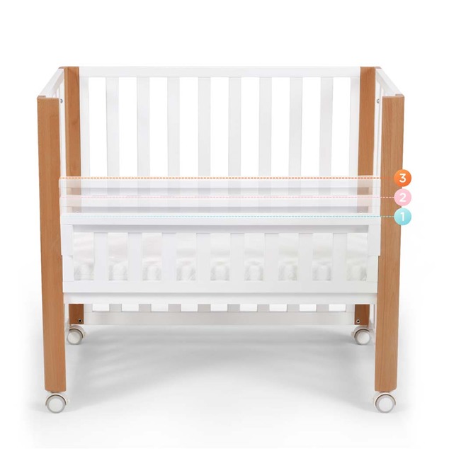 KINDERKRAFT SELECT Lesena posteljica Koya s funkcijo ograje, vključno z vzmetnico White, Premiu