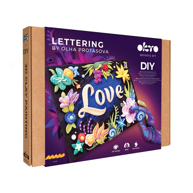 OKTO Lettering Výtvarná sada Malování hmotou "LOVE" 30x40 cm