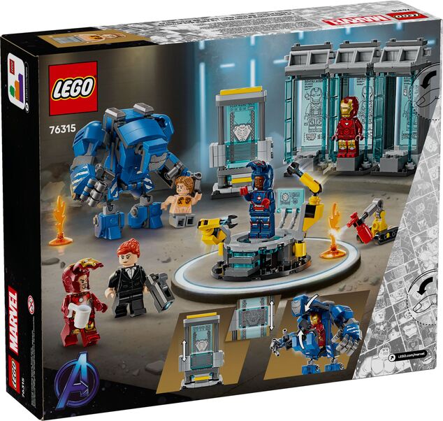LEGO® Marvel 76315 Iron Man și laboratorul său: Sala armurilor
