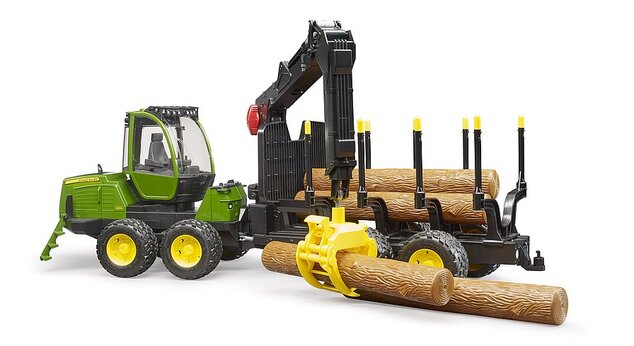 BRUDER 02133 traktor John Deere 1210E s ramenom a 4 kladami