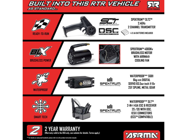 Arrma Gorgon 223S BLX 2WD 1:10 RTR červená