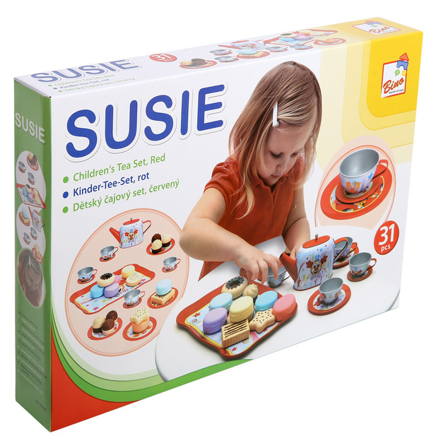 Bino Detský čajový set, červený