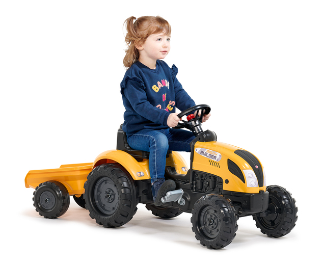 Falk Mighty Builder 2055L pedálos traktor utánfutóval
