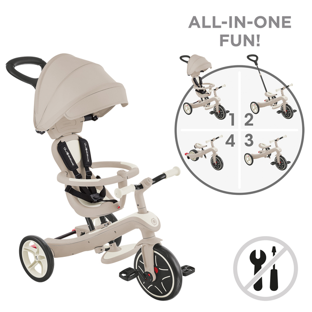 Globber trojkolka Explorer Trike 4in1 Ecologic Coconut