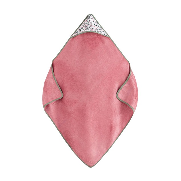 PETITE&amp;MARS Bambus-Handtuch mit Kapuze Loulou Pink Meadow 100 x 100 cm