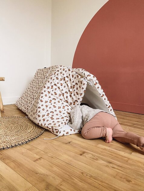 Tappetino da gioco pieghevole imbottito per bambini 5 in 1, Leopardo