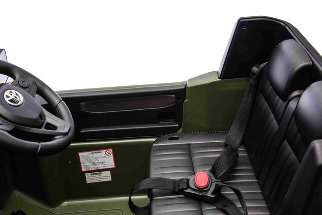 Elektrické autíčko Toyota Landcruiser 12V, vojenské zelené, široké jednomiestne sedadlo, 2