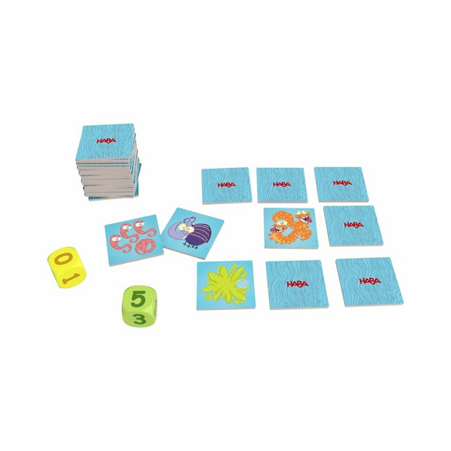 Haba Play&amp;Learn Vzdelávacia mini hra 3+4 chrobáky od 6 rokov