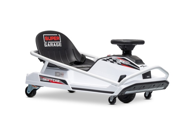 Beneo Motors Go-Kart da drift 24V, bianca, 300W Motore Brushless, Batteria al litio, Dr