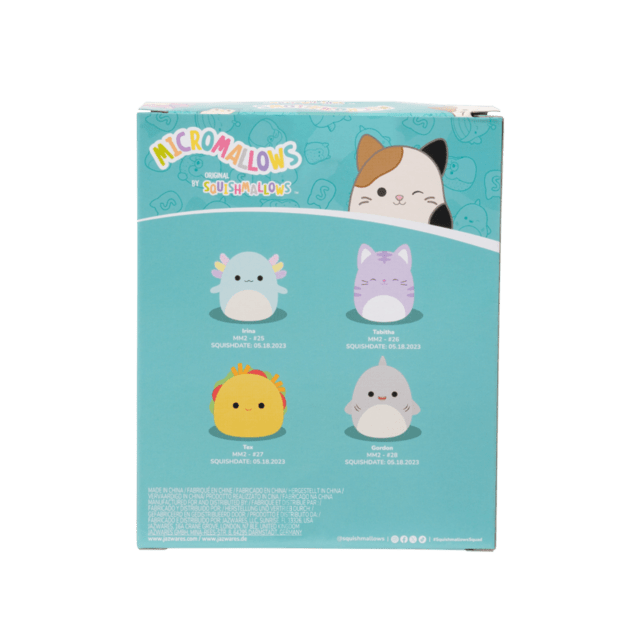 SQUISHMALLOWS Micromallows 4Pack - Axolotl, Katze, Taco, Hai