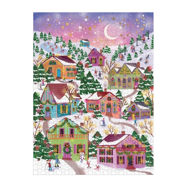 Galison Puzzle din folie Joy Laforme Sat înzăpezit 1000 de piese