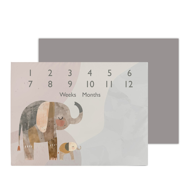 Ceba Podloga mejnikova za fotografiranje (92x72) Basic Elephant Family