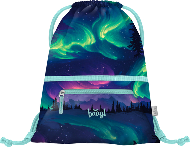BAAGL SET 5 Zippy Plus Aurora: cartella, astuccio, sacchetto, grembiule, portafoglio GRS