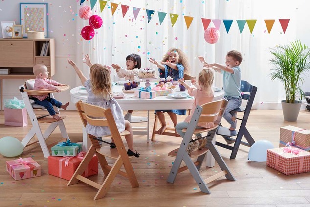 KINDERKRAFT Stolička jedálenská Enock s vložkou Grey