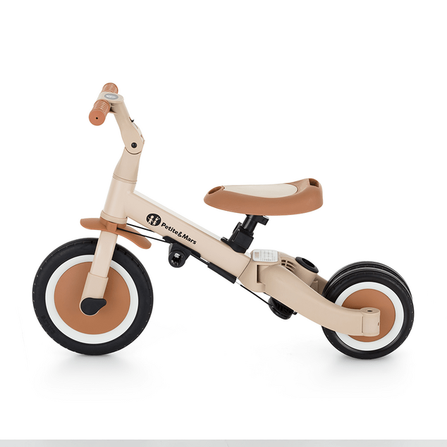 PETITE&amp;MARS Triciclo multifuncional 5 en 1 Turbo Plus Desert Sand