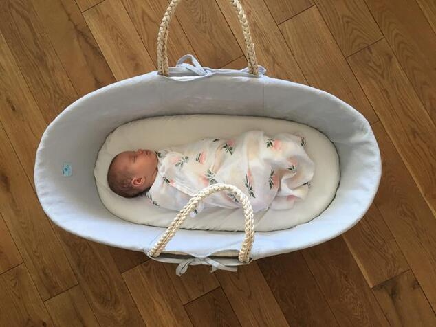 AHOJBABY Bezug für Moses' Babykorb Bio-Baumwolle Weiß