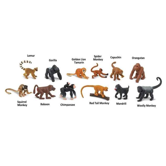 Safari® Toob Affen und Menschenaffen 12 Figuren