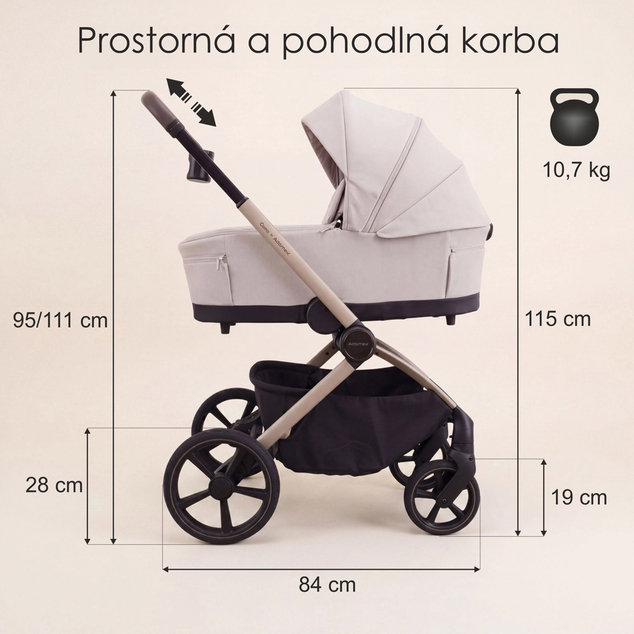 ADAMEX Kočík kombinovaný Como Natura Beige