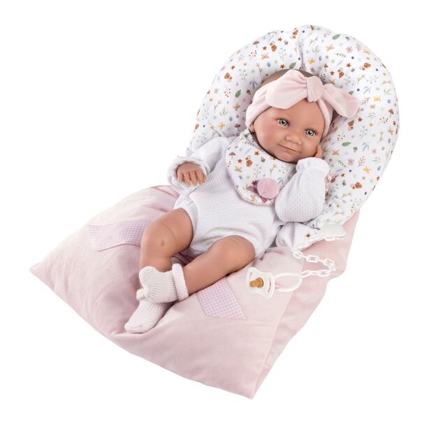 Llorens 73901 NEW BORN GIRL - păpușă realistă cu corp de vinil complet - 40 cm