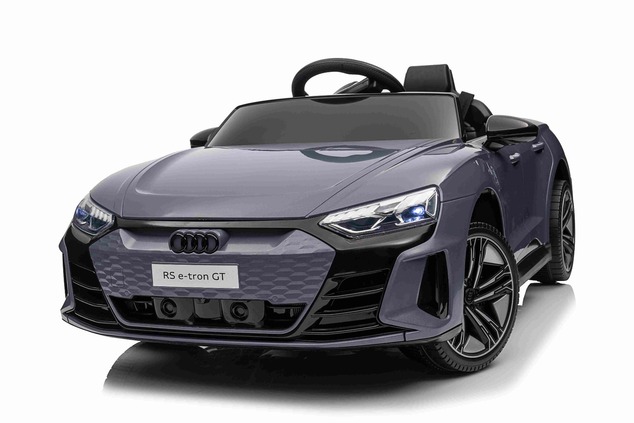 Elektrické autíčko Audi RS E-tron GT 12V, sivé, široké jednomiestne sedadlo, 2,4 GHz diaľk