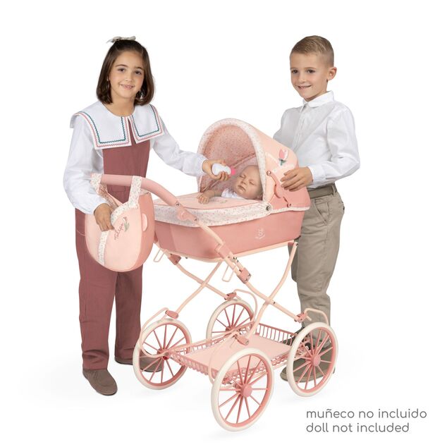 DeCuevas 81074 Skladací kočík pre bábiky s taškou a doplnkami Tulipe 2025 - 81 cm