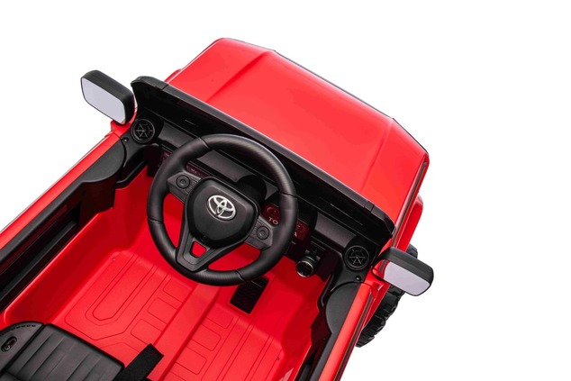 Elektrické autíčko Toyota Landcruiser 12V, červené, široké jednomiestne sedadlo, 2,4 GHz d