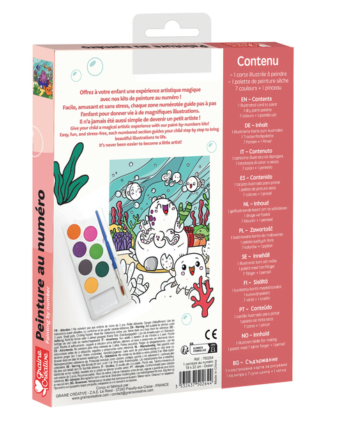 GRAINE CREATIVE Slikanje po številkah Ocean Animals