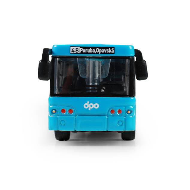 Kovový kĺbový autobus DPO Ostrava modrý 18 cm