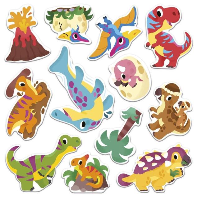 Janod My arts&amp;crafts Mini Kreatívna sada Prelepovateľné samolepky Dinosaury