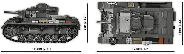 Cobi II WW Panzer III Ausf. H 1:28, 958 k, 1 f