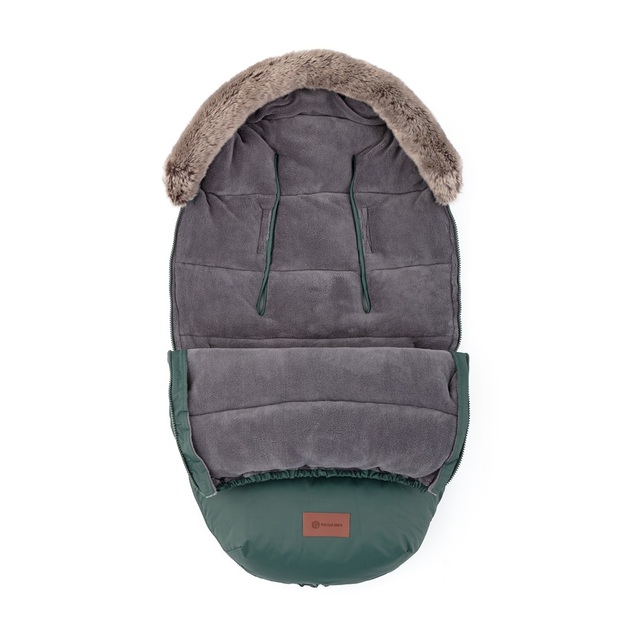 PETITE&amp;MARS Set zimný fusak Comfy 4v1 + rukavice na kočík Furry Veritable Khaki