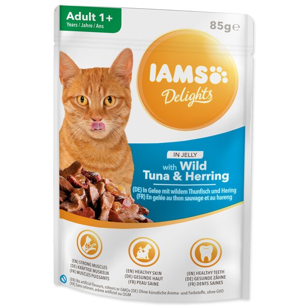 Kapsička IAMS tuniak a sleď v želé 85g