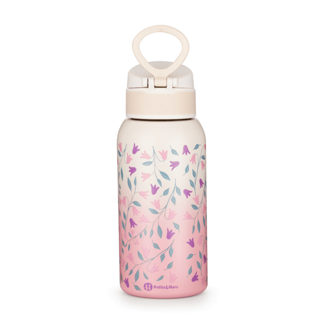 PETITE&amp;MARS Fľaša nerezová termo s náustkom 500 ml Delicate Flowers 36m+