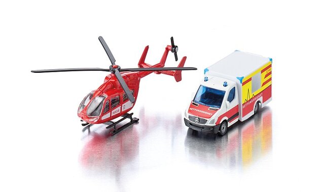 Siku Super - Ambulancia a vrtuľník, set