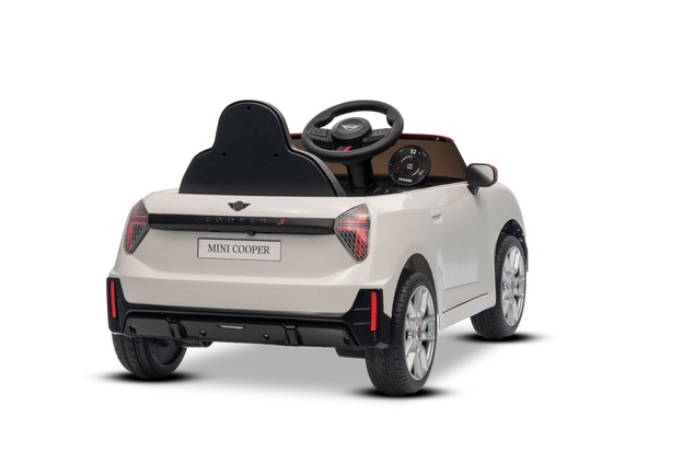 Elektrické autíčko BMW Mini Cooper 12V, biele, USB Vstup s Bluetooth pripojením na MP3 Pre