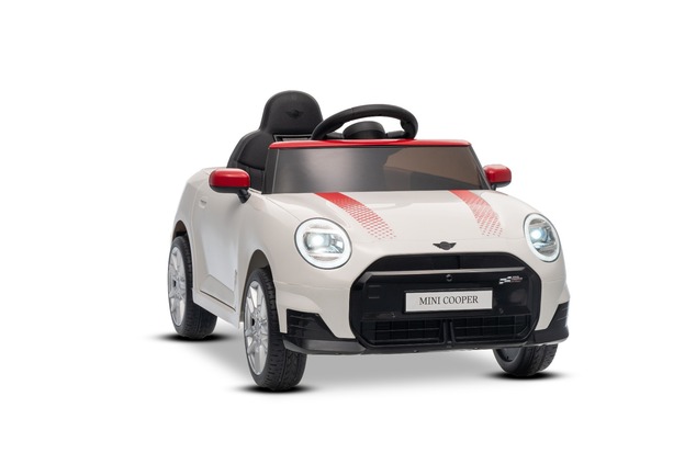 Elektrické autíčko BMW Mini Cooper 12V, biele, USB Vstup s Bluetooth pripojením na MP3 Pre