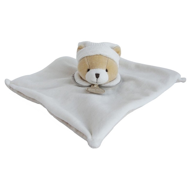 Doudou Darčeková sada Plyšový muchláčik sivý Medvedík 25 cm