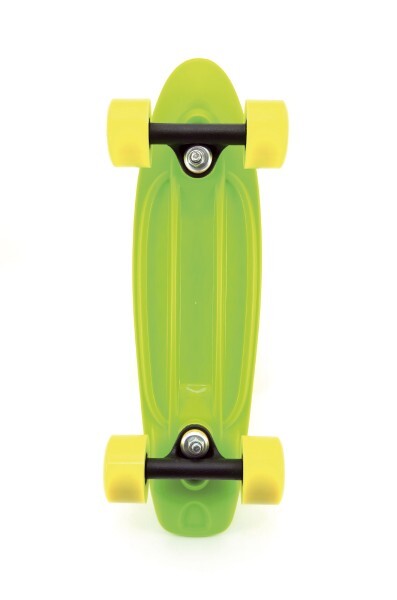 Skateboard - pennyboard 43cm, nosnosť 60kg plastovej osi, zelená, žltá kolesá