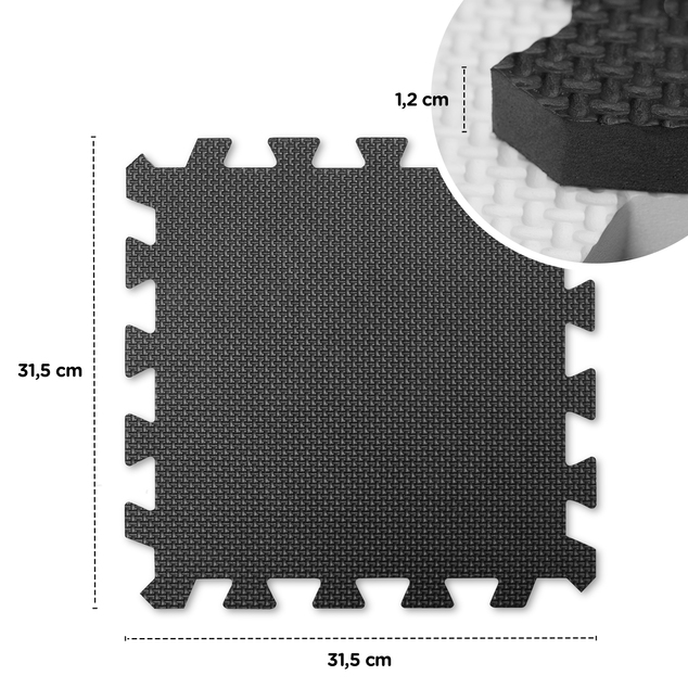 Podložka penová puzzle Luno 150x180 cm Black Kinderkraft 2020