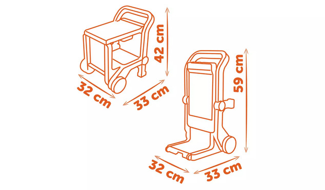Smoby B&amp;D Dielenský vozík s boxom na náradie