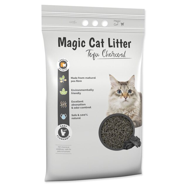 Stelivo Magic Litter Tofu drevené uhlie 12l