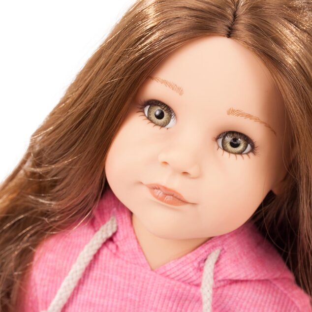 Götz Puppe Hannah mit schwarzem Hund 50cm