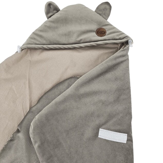 EKO Fußsack für Autositz Baumwolle Velvet Dunkel Beige 110x100cm