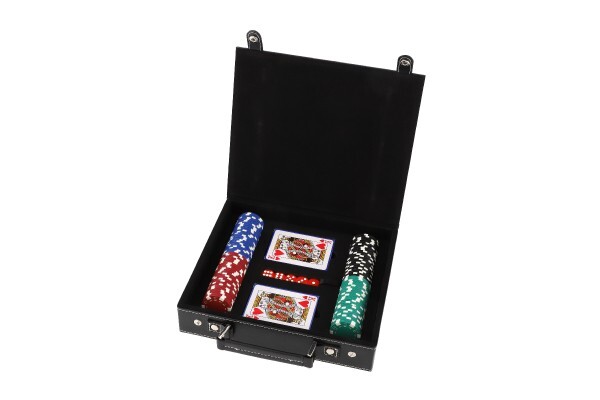 Poker sada 100ks + karty a kocky, v kufríku, 28x25x8cm
