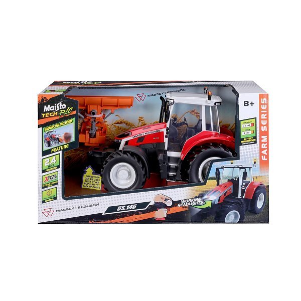 Maisto RC - Massey Ferguson Traktor s radlicou so svetlami, 2,4 GHz