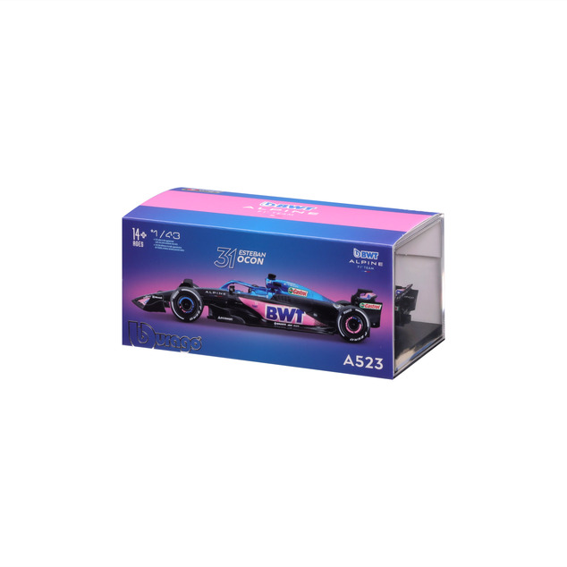 Bburago 1:43 RACE Formula F1 - BWT Alpine F1 Team A524 (2024) #31 (Esteban Ocon) - with dr