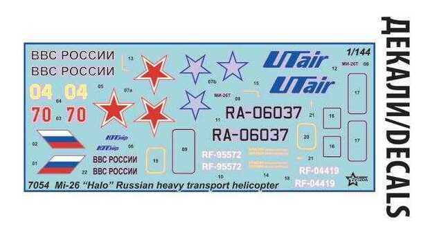 Model Kit helikopter 7054 - Orosz nehéz helikopter MI-26 "Halo" (1:144)