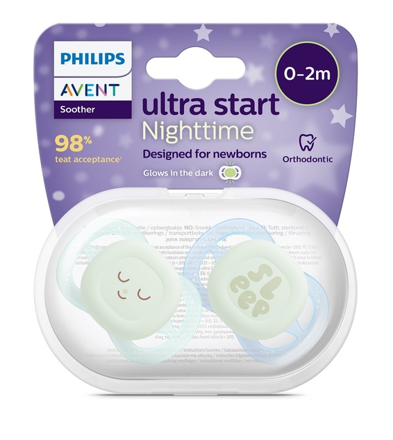 Philips AVENT Cumlík Ultrastart nočný 0-2m chlapec 2 ks